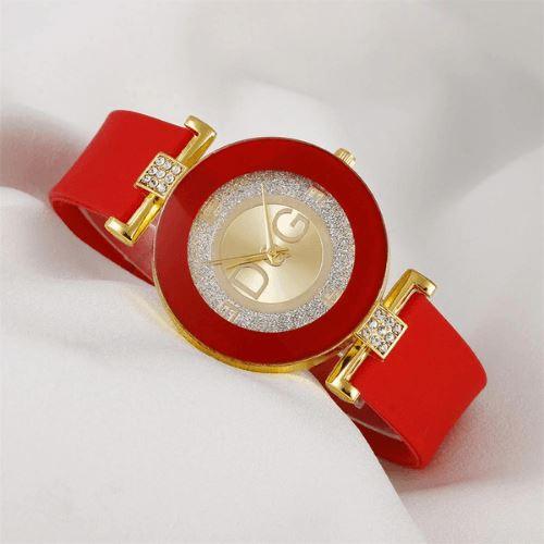 Relógio Feminino D&G QUARTZ LUXO RL-FM02 LojasStonks Vermelho Tulipa 
