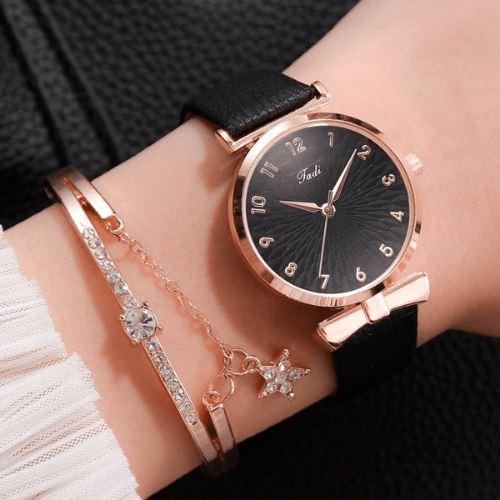 Relógio Feminino Luxury Business Quartz + Pulseira Grátis RL-FM01 LojasStonks Kit Preto + Pulseira Grátis 