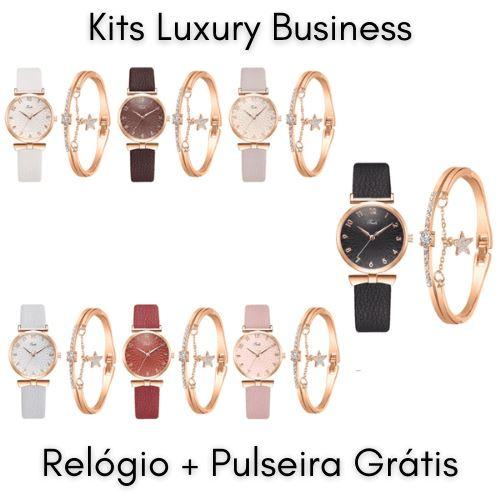 Relógio Feminino Luxury Business Quartz + Pulseira Grátis